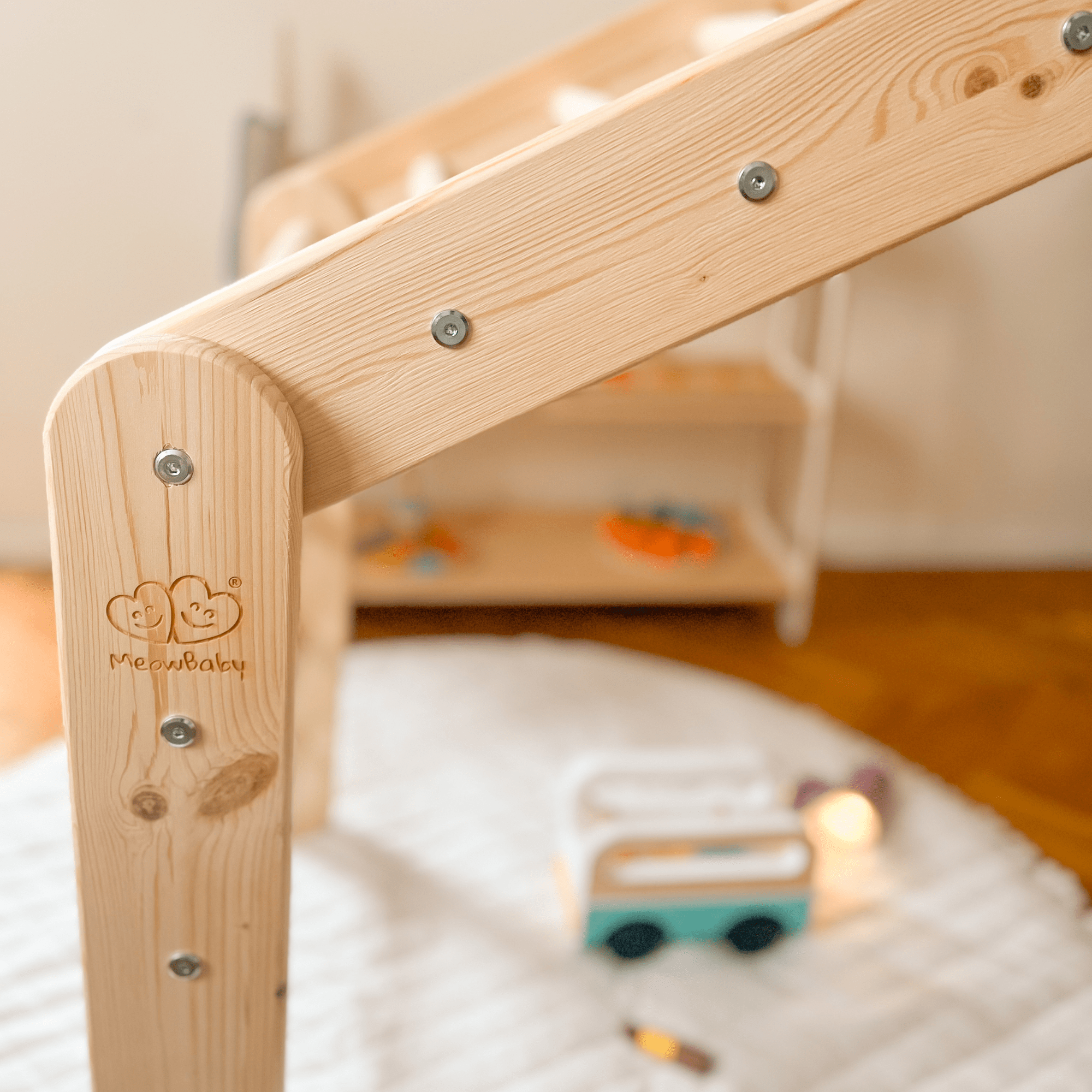 Meowbaby Duża Drewniana Drabinka dla Dzieci Montessori