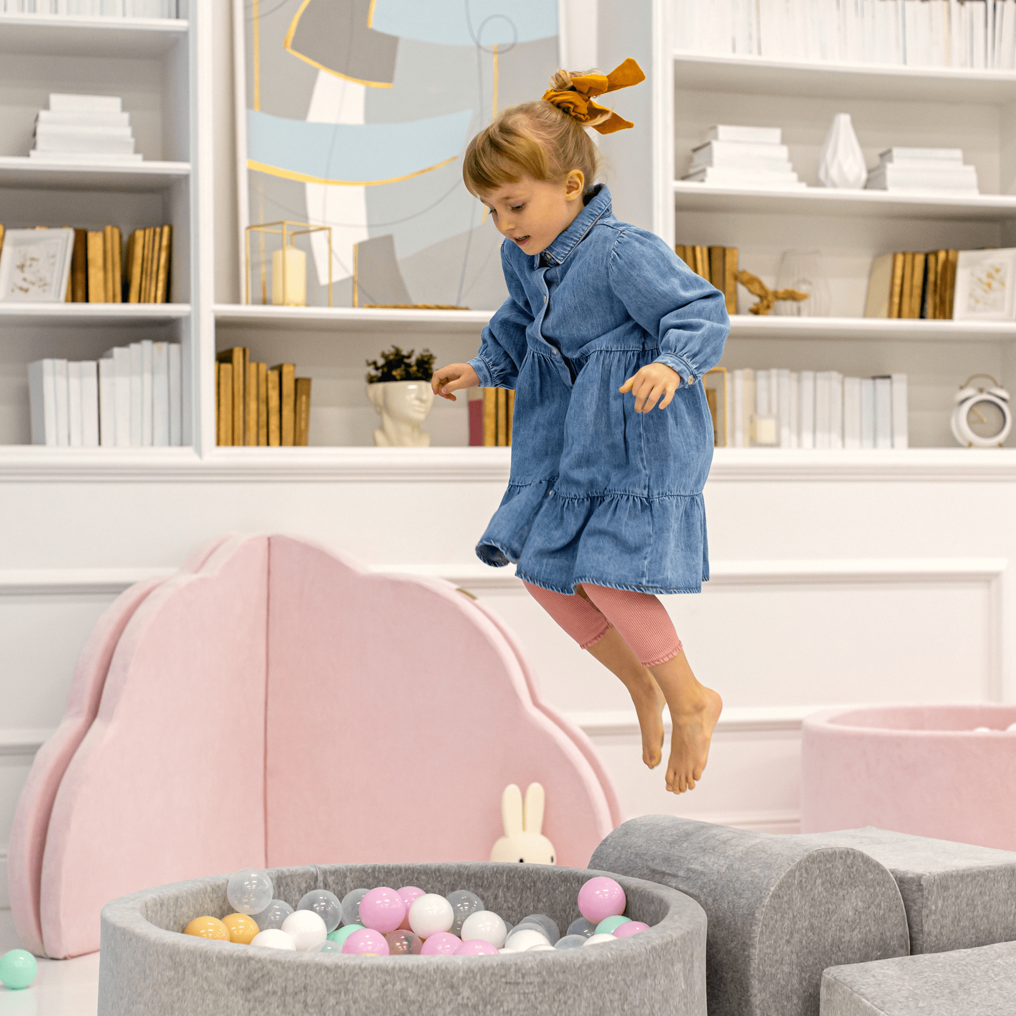 Meowbaby Piankowy Plac Zabaw dla Dzieci | Z Basenem z Kulkami | Szałwiowa Zieleń | Velvet