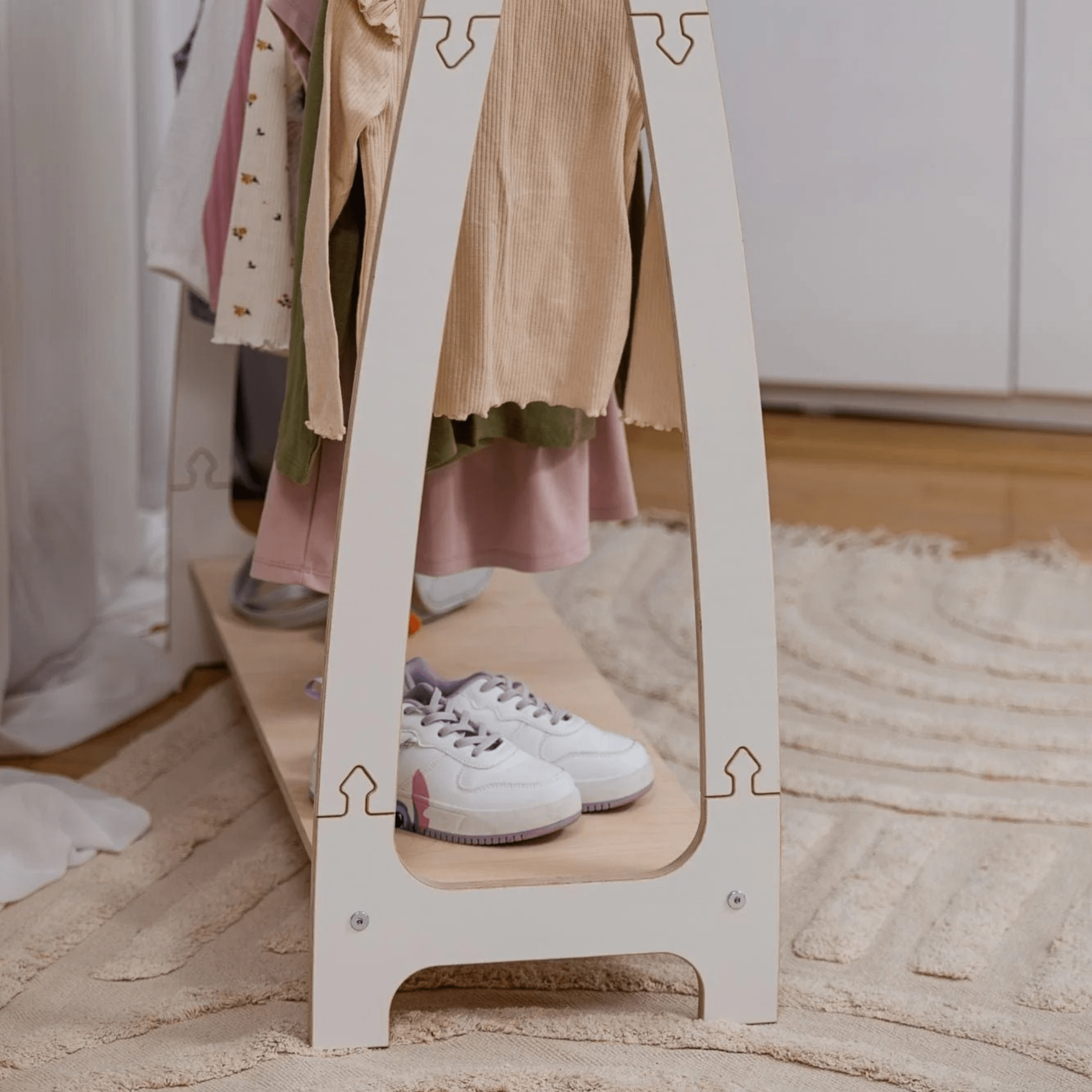Meowbaby Wieszak dla Dziecka na Ubrania - Soft Hanger | Drewniany