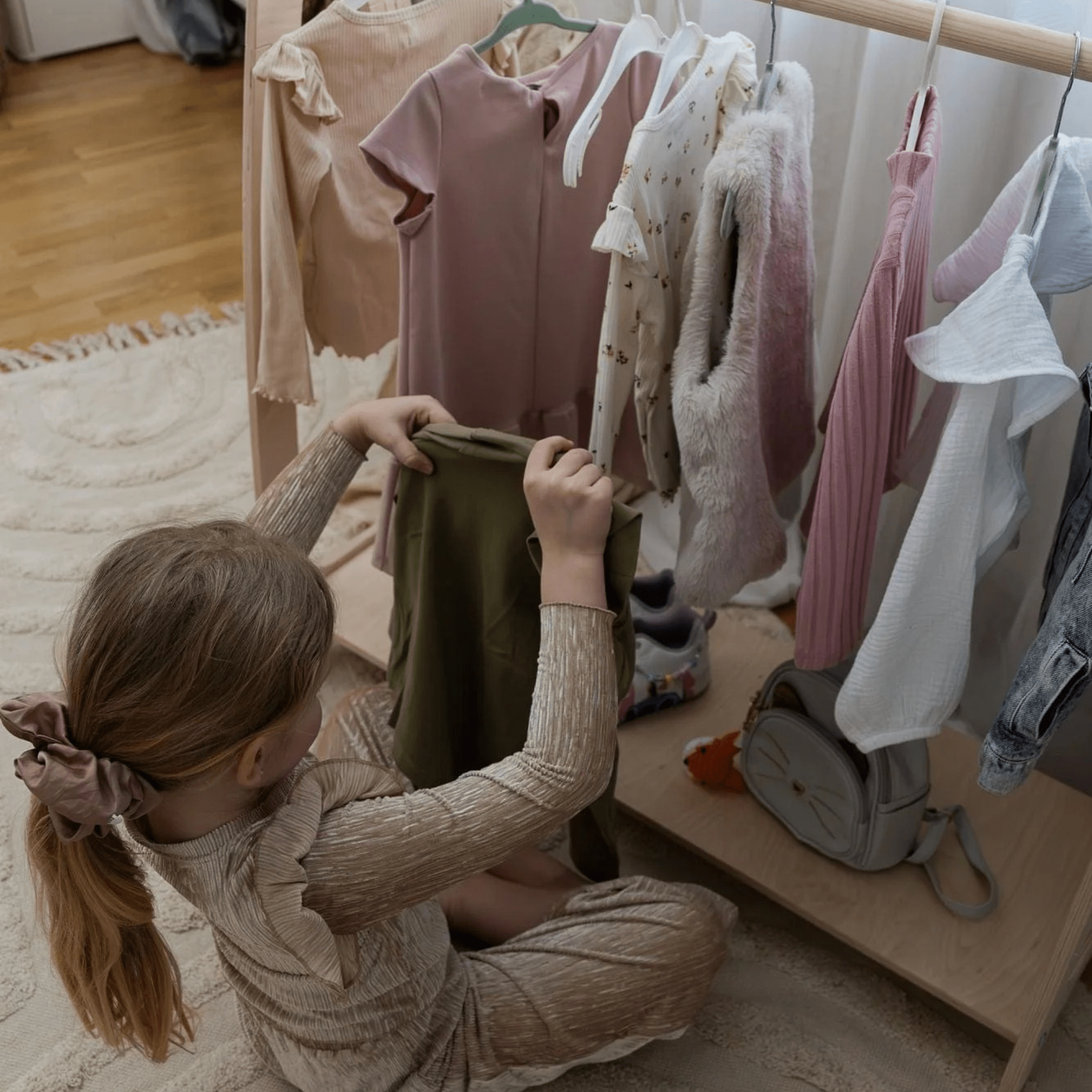 Meowbaby Wieszak dla Dziecka na Ubrania - Soft Hanger | Drewniany
