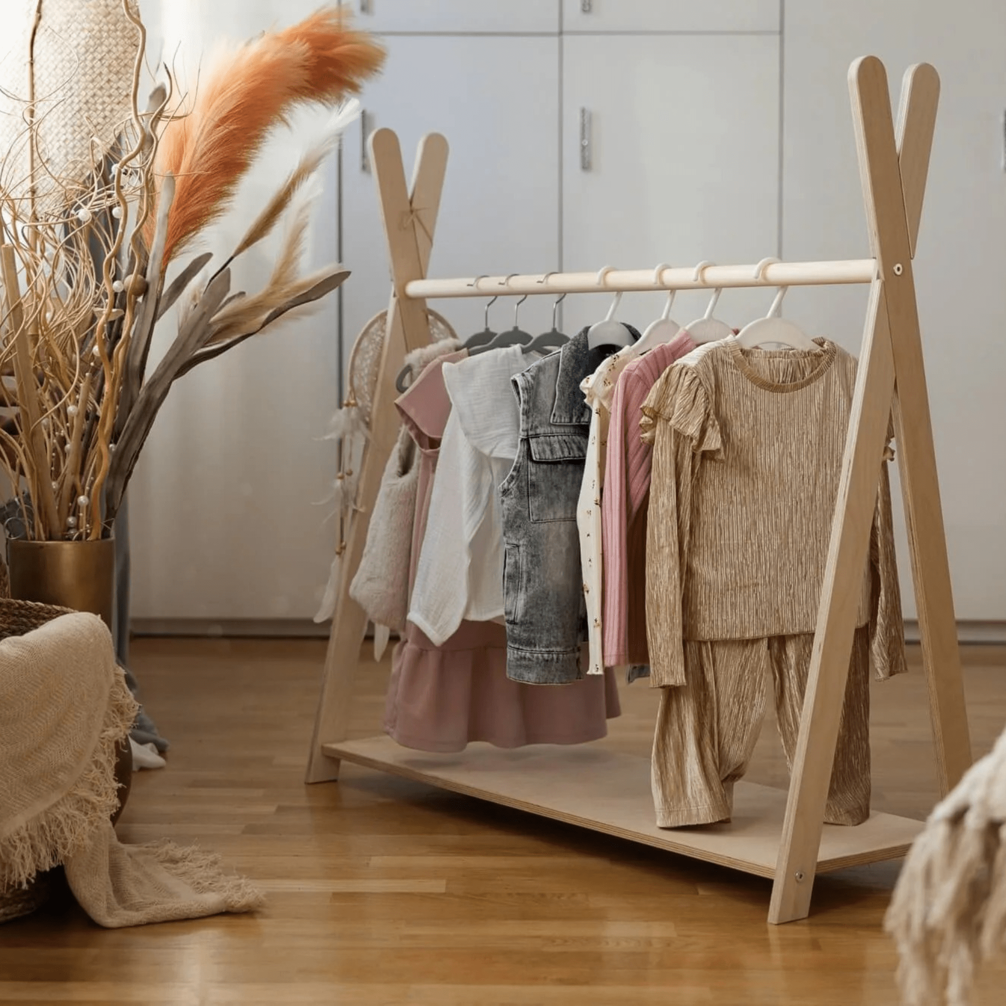 Meowbaby Wieszak na Ubranka dla Dzieci - Tipi Hanger | Drewniany