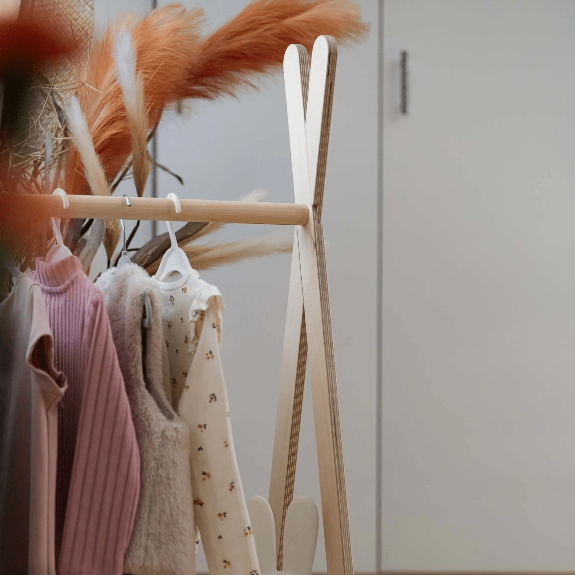 Meowbaby Wieszak na Ubranka dla Dzieci - Tipi Hanger | Drewniany